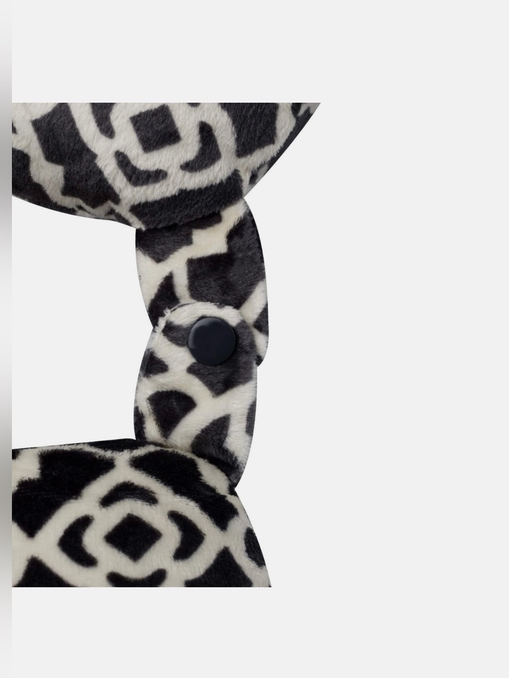 Plush cozy charcoal & White Geometric Travel Neck Pillow - Picture 4 of 9